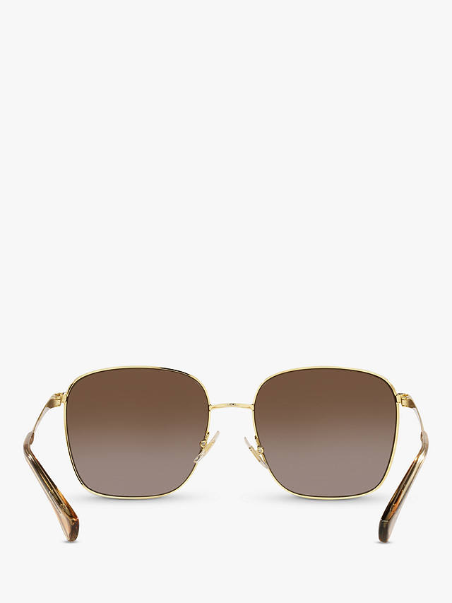 Ralph RA4136 Women's Square Shape Polarised Sunglasses, Gold/Brown
