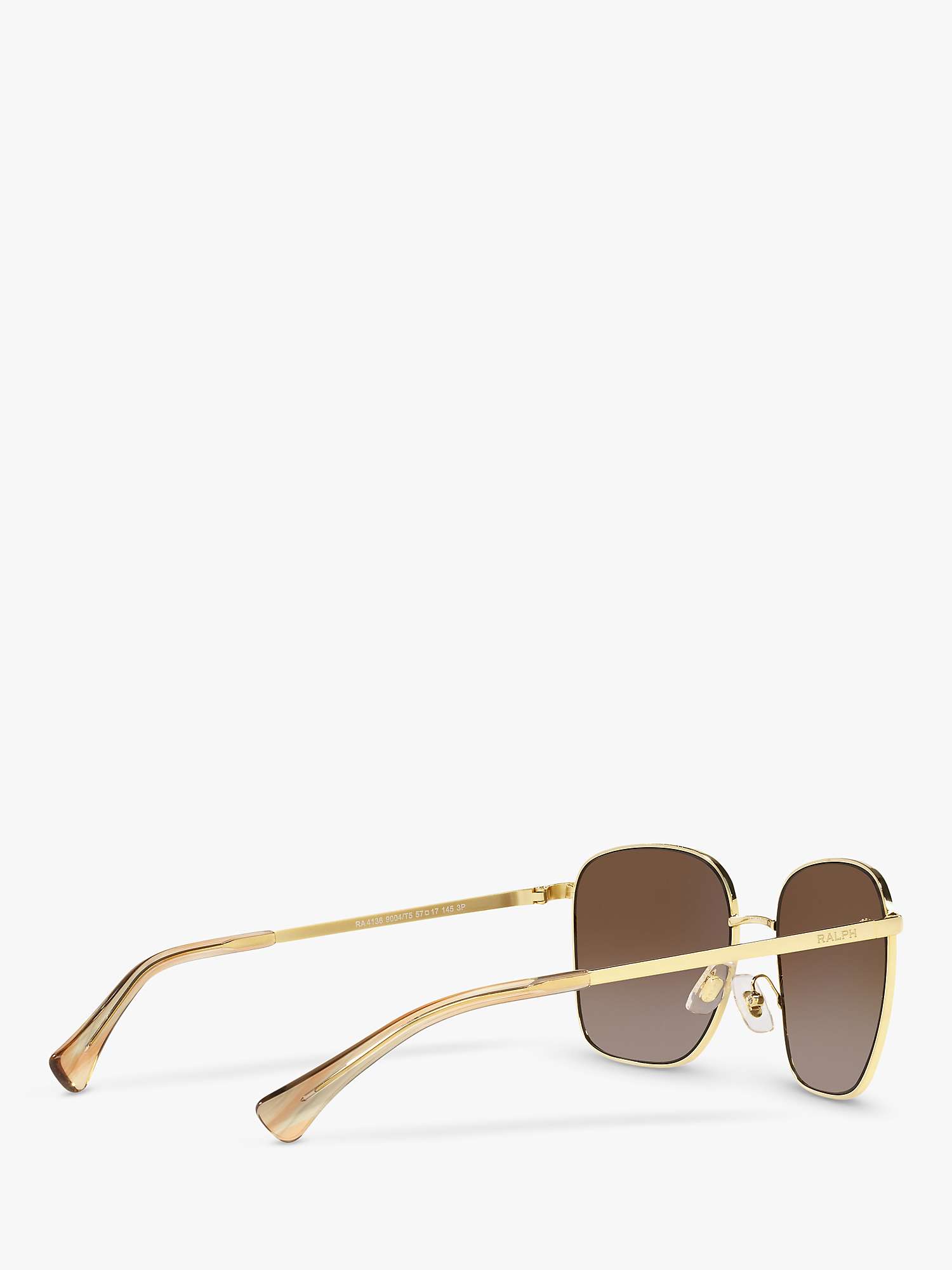 Buy Ralph RA4136 Women's Square Shape Polarised Sunglasses, Gold/Brown Online at johnlewis.com