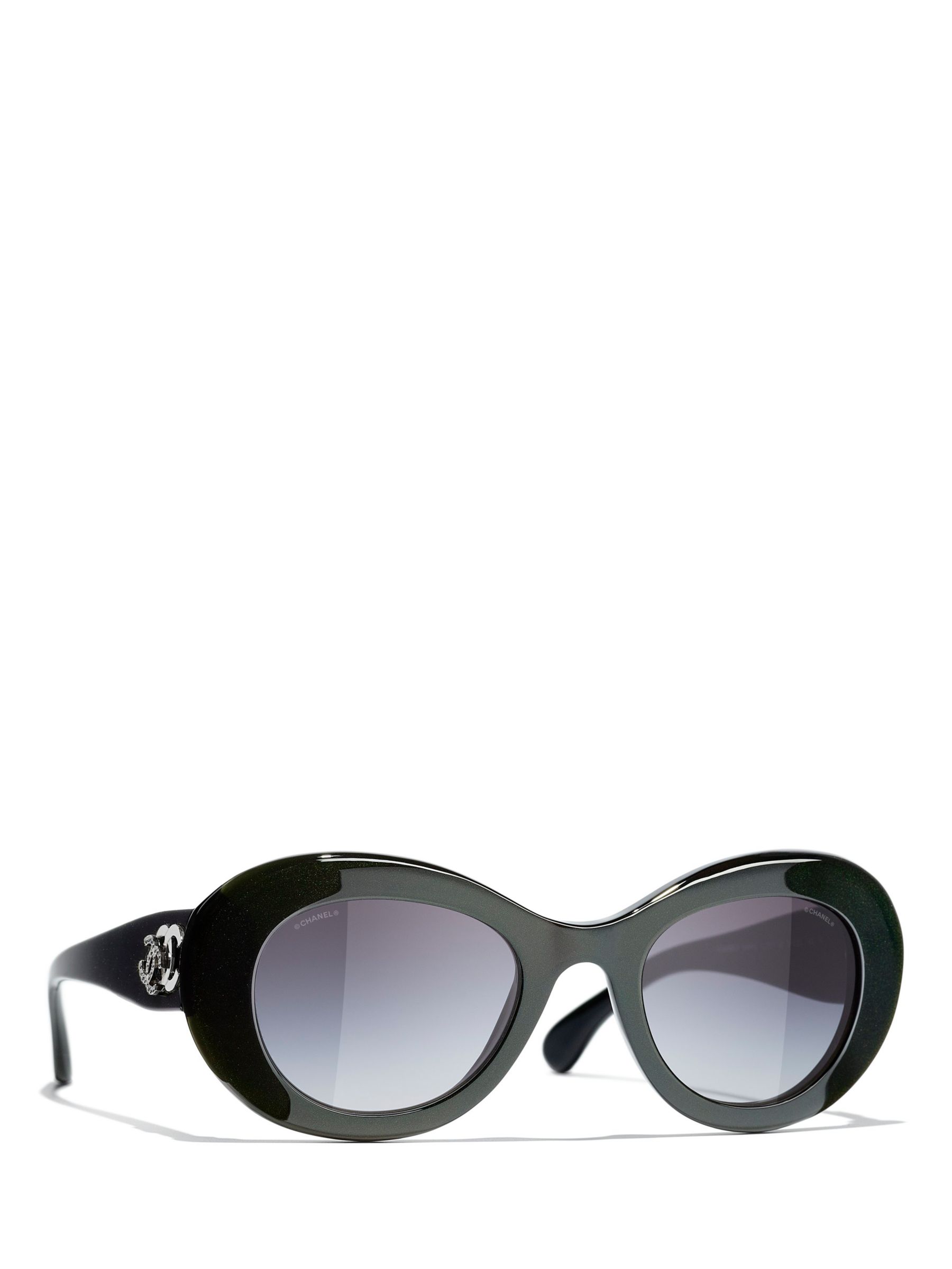 CHANEL Black Oval Sunglasses for Men for sale