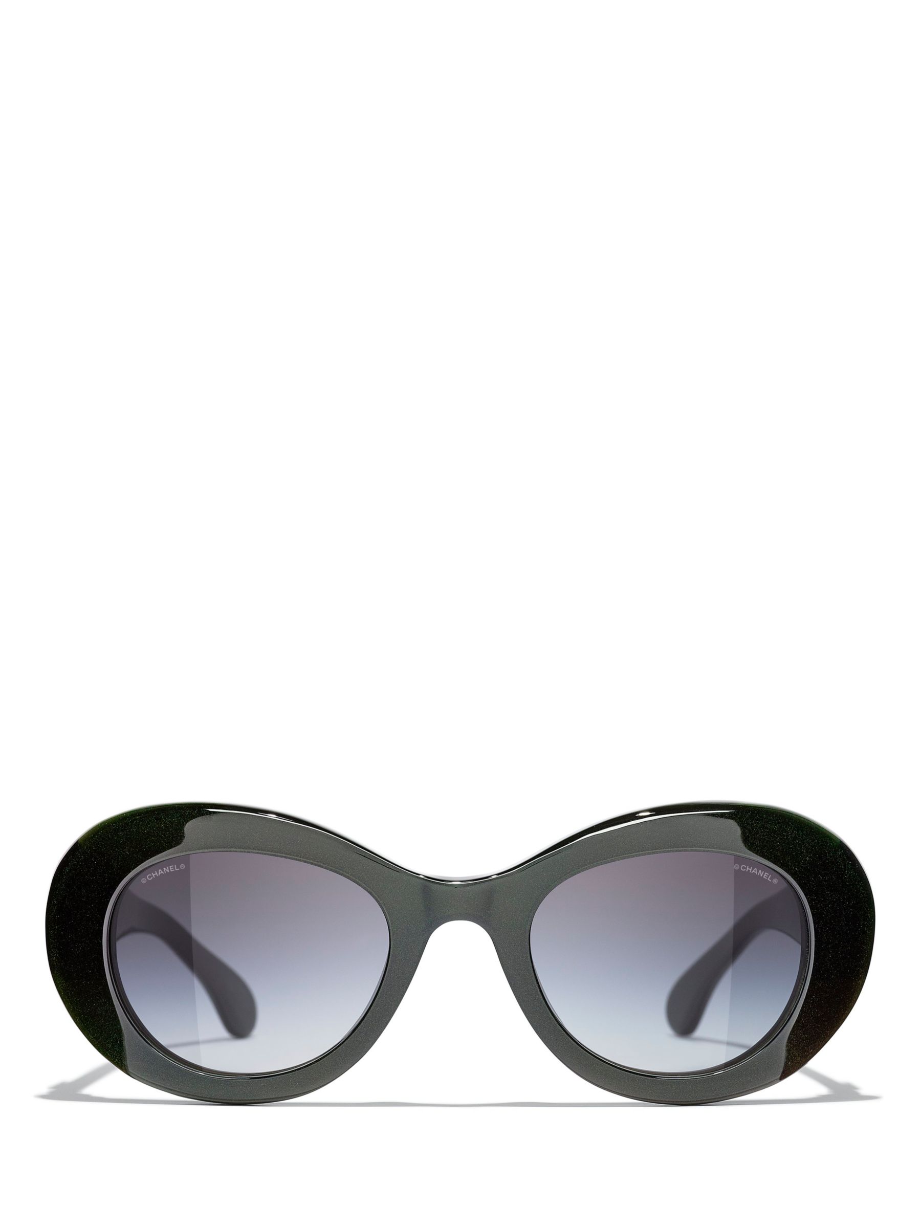 CHANEL Oval Sunglasses CH5469B Iridescent Green/Blue Gradient at John Lewis  & Partners