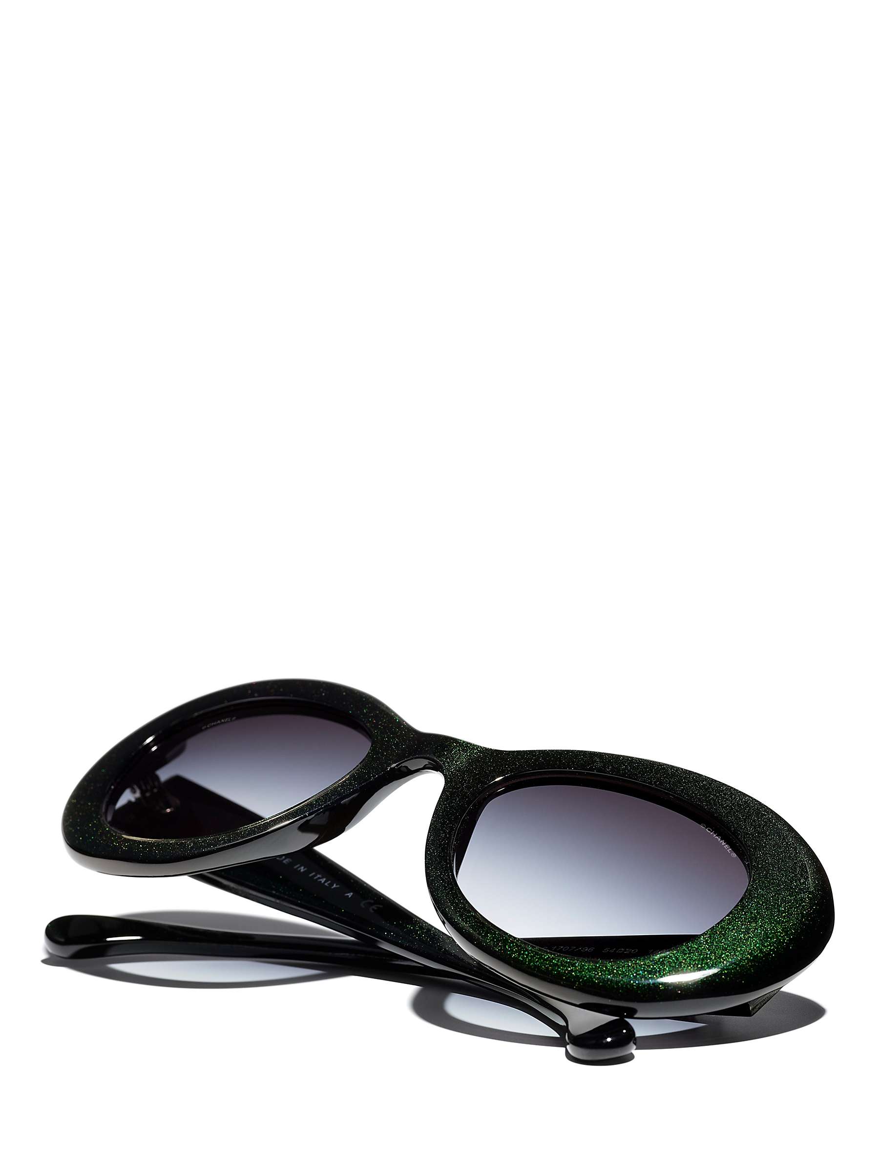 Buy CHANEL Oval Sunglasses CH5469B Iridescent Green/Blue Gradient Online at johnlewis.com