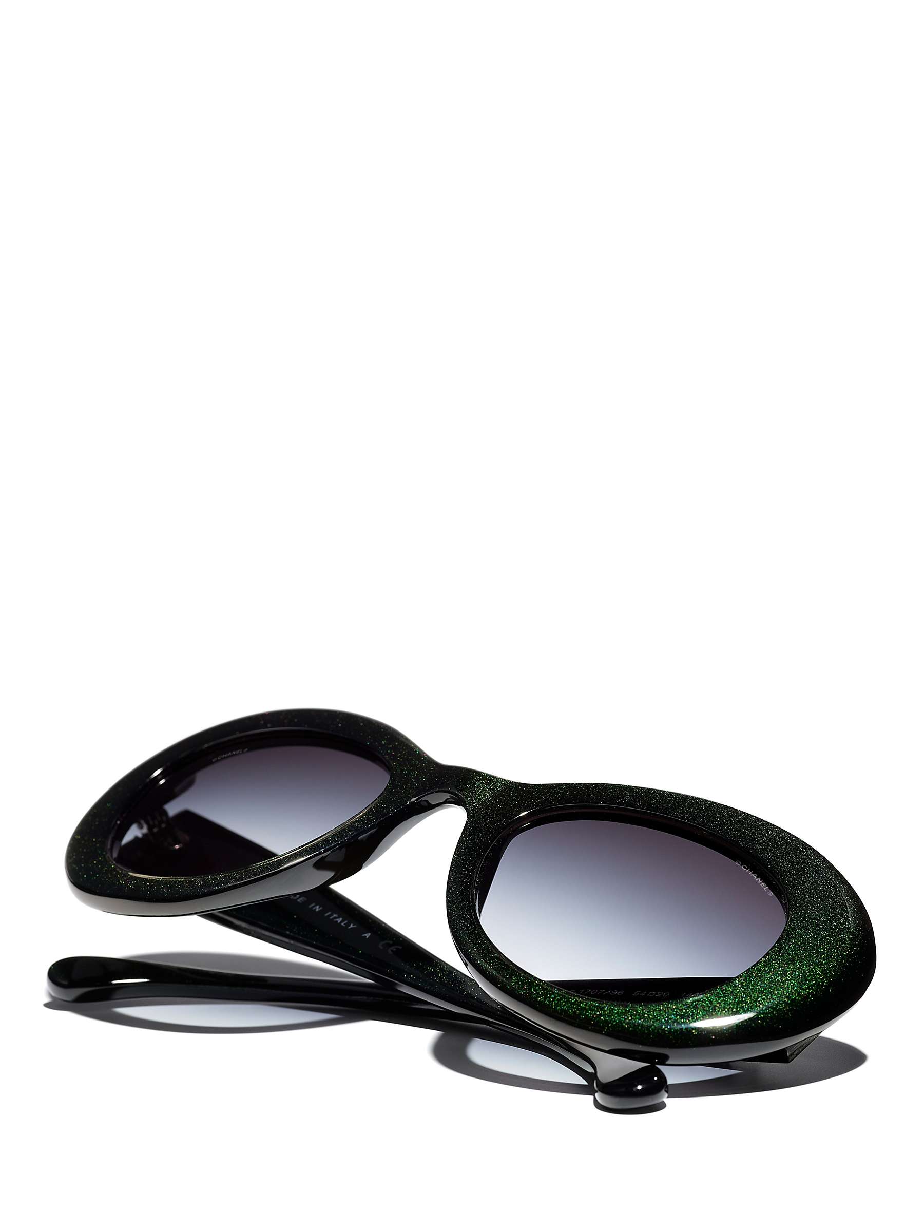 Buy CHANEL Oval Sunglasses CH5469B Iridescent Green/Blue Gradient Online at johnlewis.com