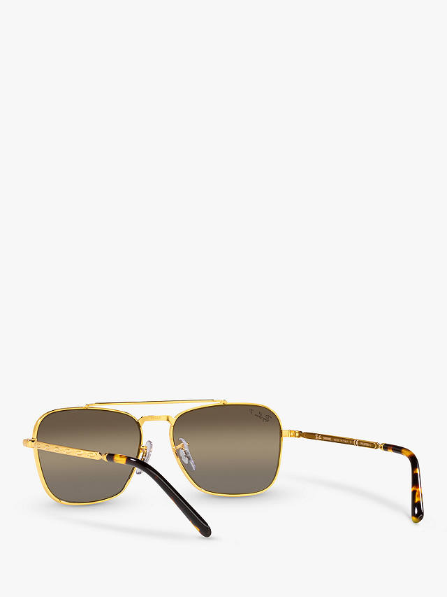 Ray-Ban RB3636 Unisex New Caravan Square Sunglasses, Legend Gold/Brown