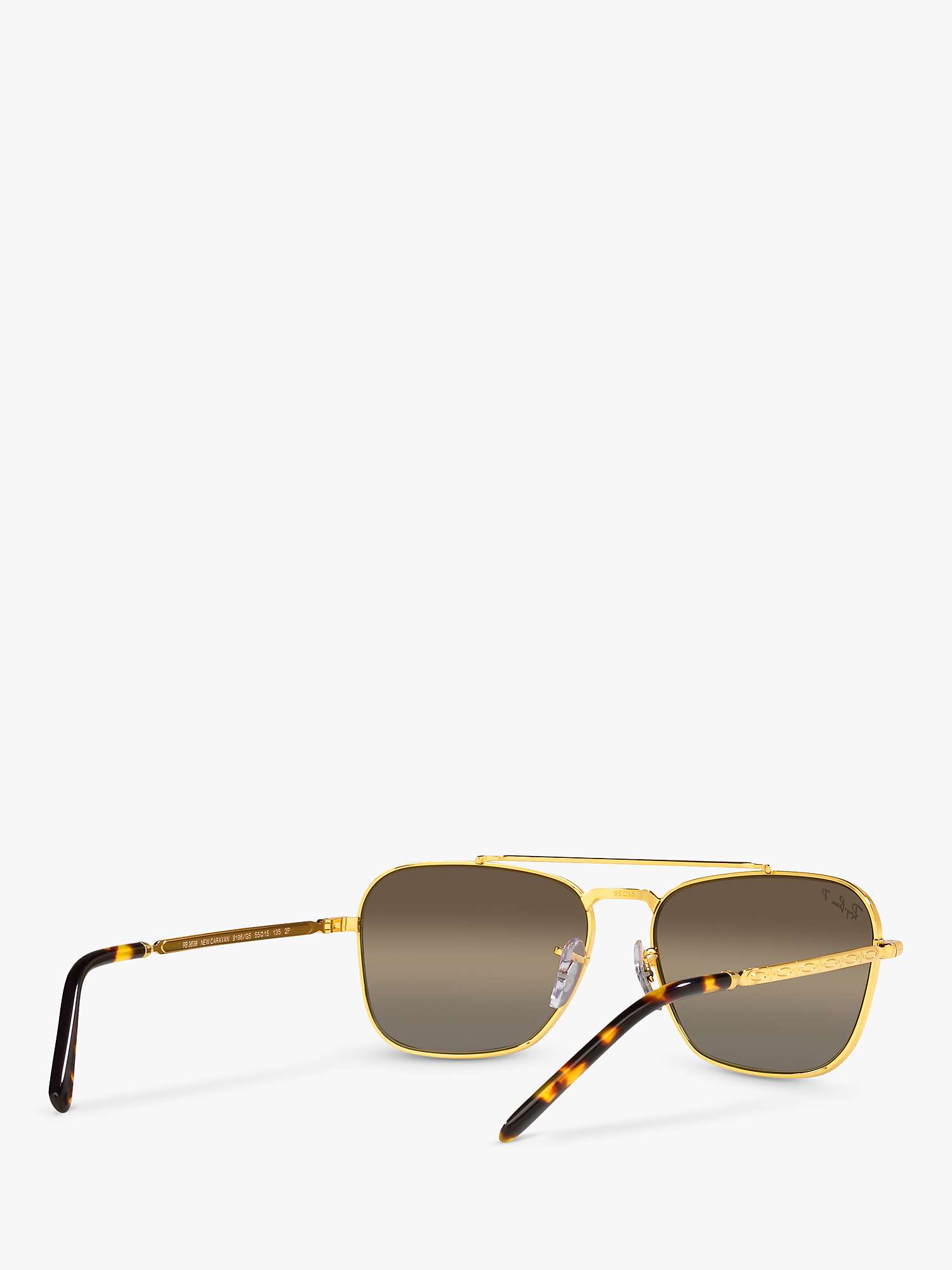 Buy Ray-Ban RB3636 Unisex New Caravan Square Sunglasses, Legend Gold/Brown Online at johnlewis.com