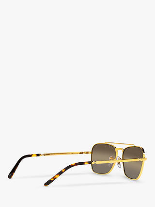 Ray-Ban RB3636 Unisex New Caravan Square Sunglasses, Legend Gold/Brown