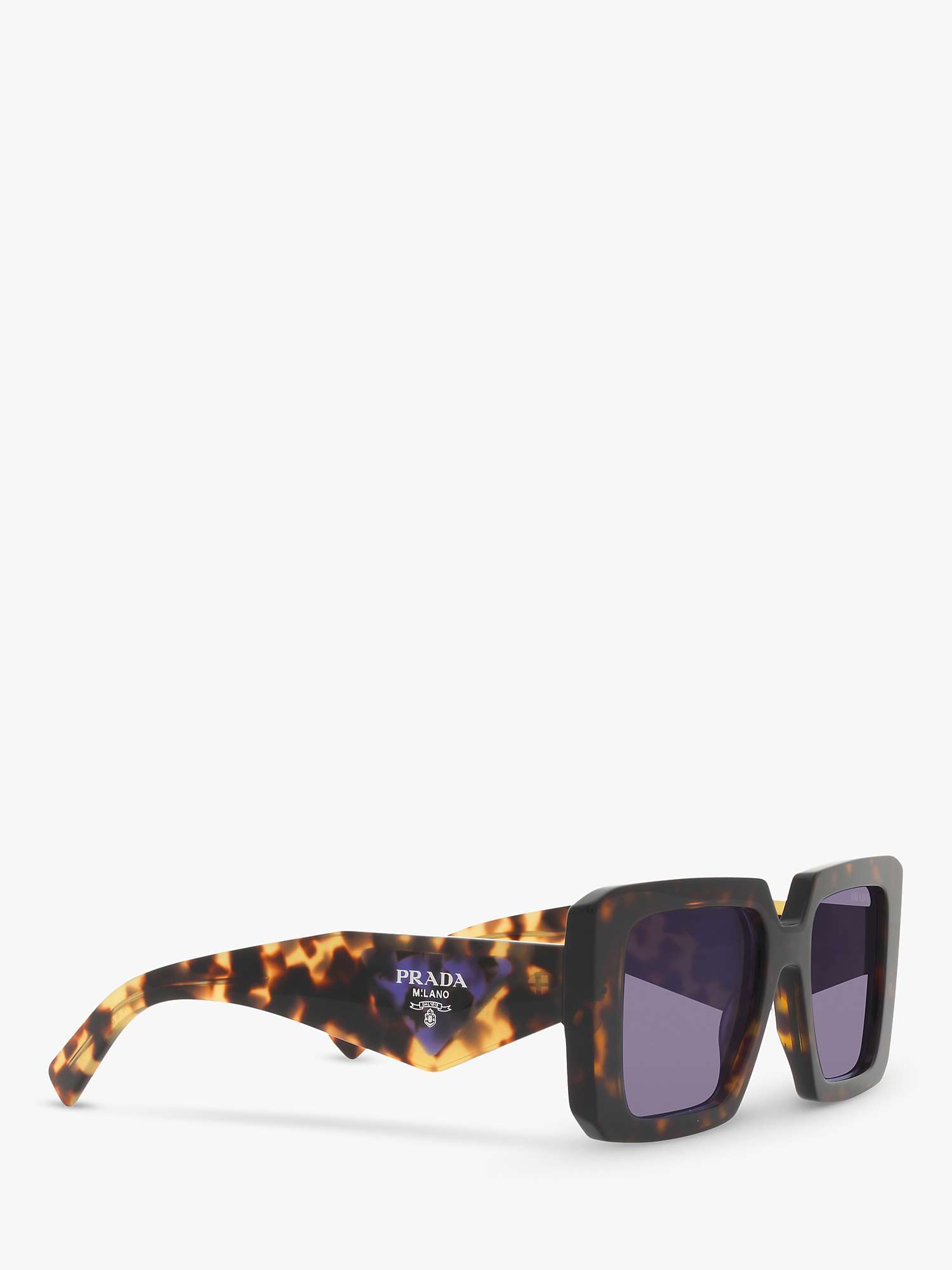Buy Prada PR 23YS Women's Chunky Square Sunglasses, Tortoise/Violet Online at johnlewis.com