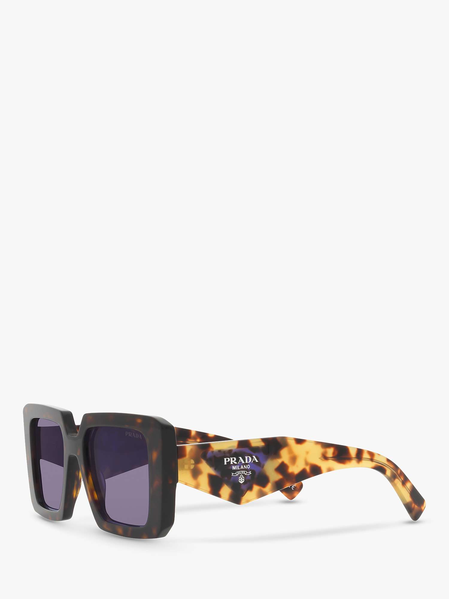 Buy Prada PR 23YS Women's Chunky Square Sunglasses, Tortoise/Violet Online at johnlewis.com