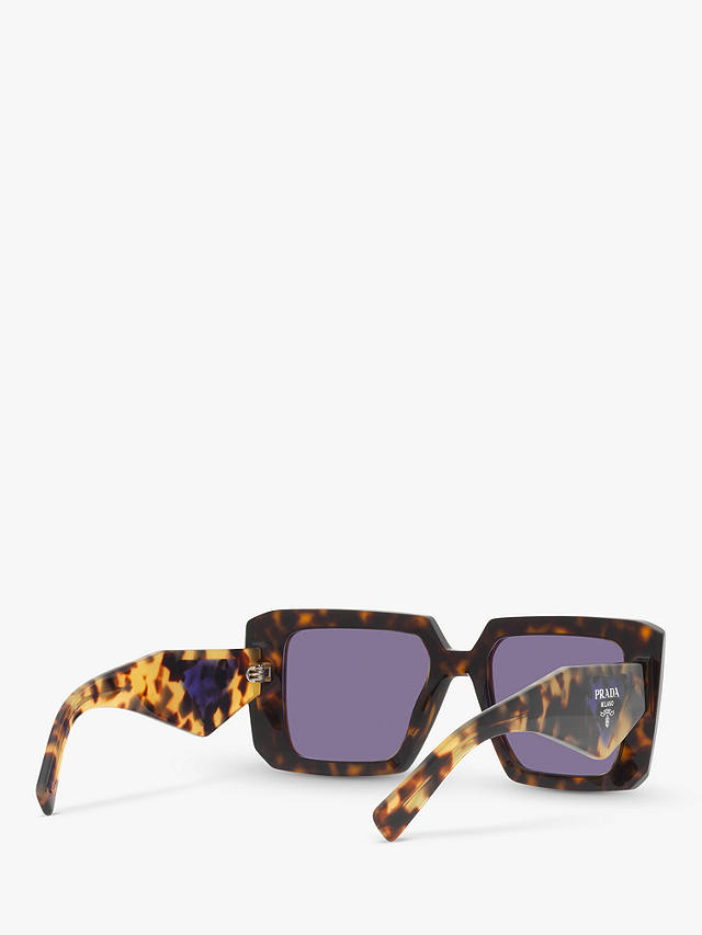 Prada PR 23YS Women's Chunky Square Sunglasses, Tortoise/Violet