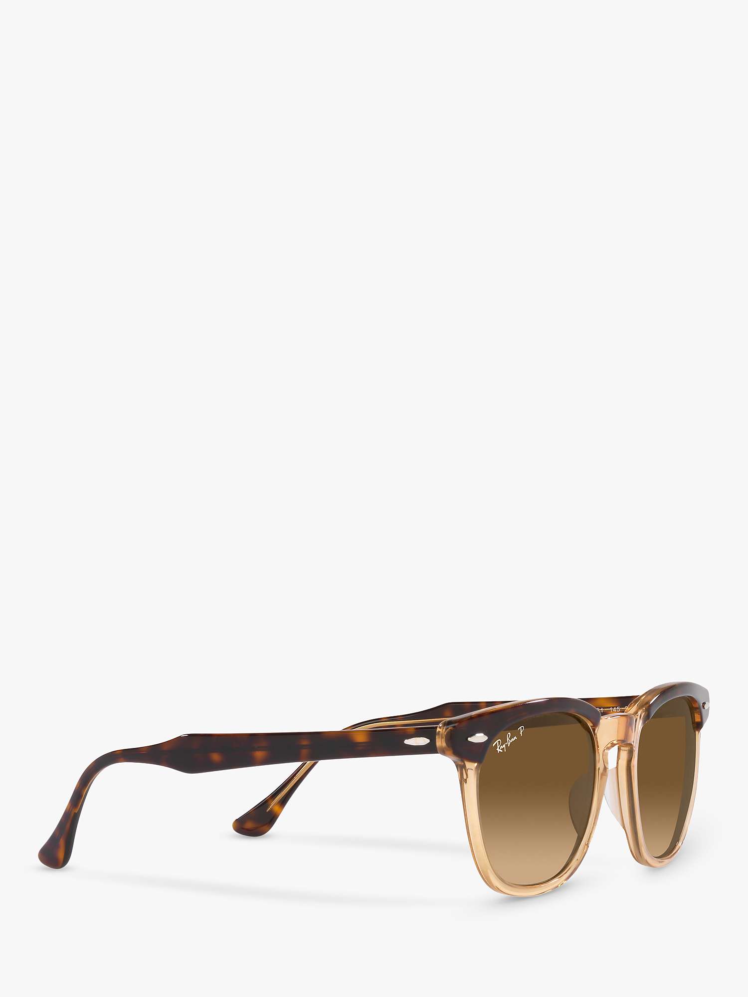 Buy Ray-Ban RB2298 Unisex Polarised Hawkeye Sunglasses, Transparent Havana/Brown Online at johnlewis.com