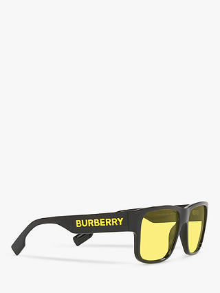 Burberry BE4358 Men's Knight Square Sunglasses, Black/Yellow