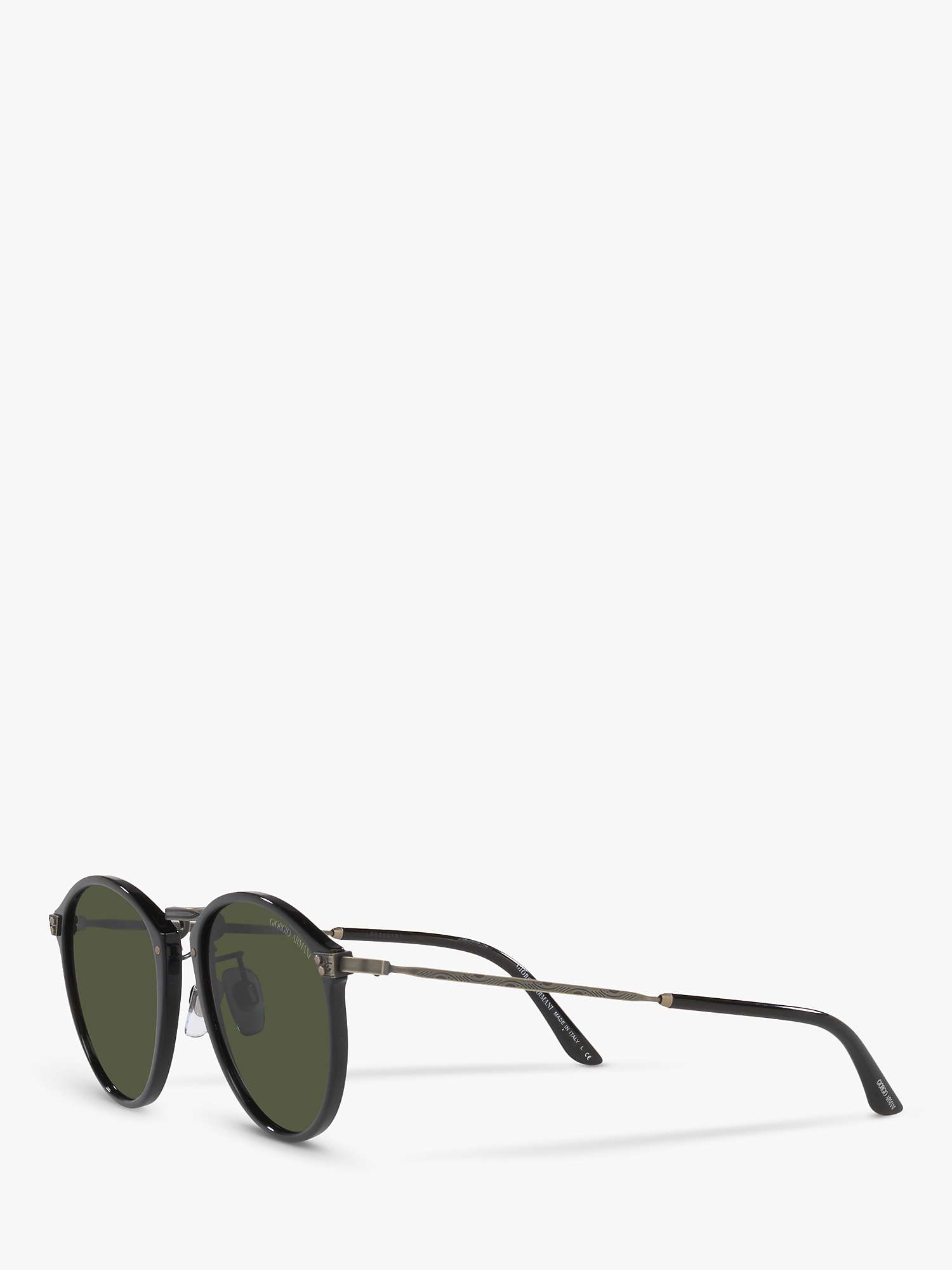 Buy Giorgio Armani AR 318SM Men's Oval Sunglasses, Black/Green Online at johnlewis.com