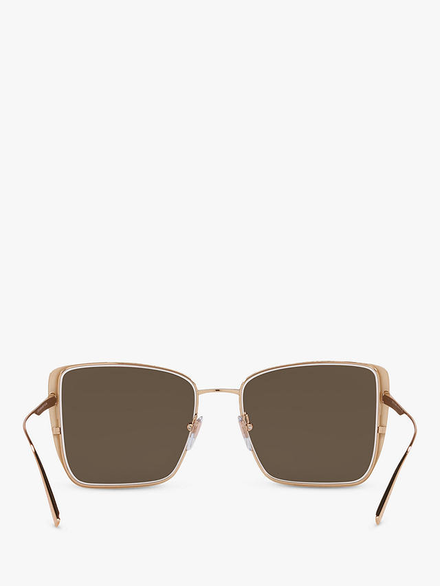 BVLGARI BV6176 Women's Square Sunglasses, Pink Gold/Gold Mirror