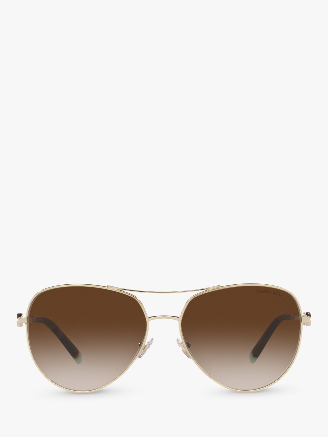 Tiffany & Co TF3083B Women's Pilot Sunglasses, Pale Gold/Brown Gradient