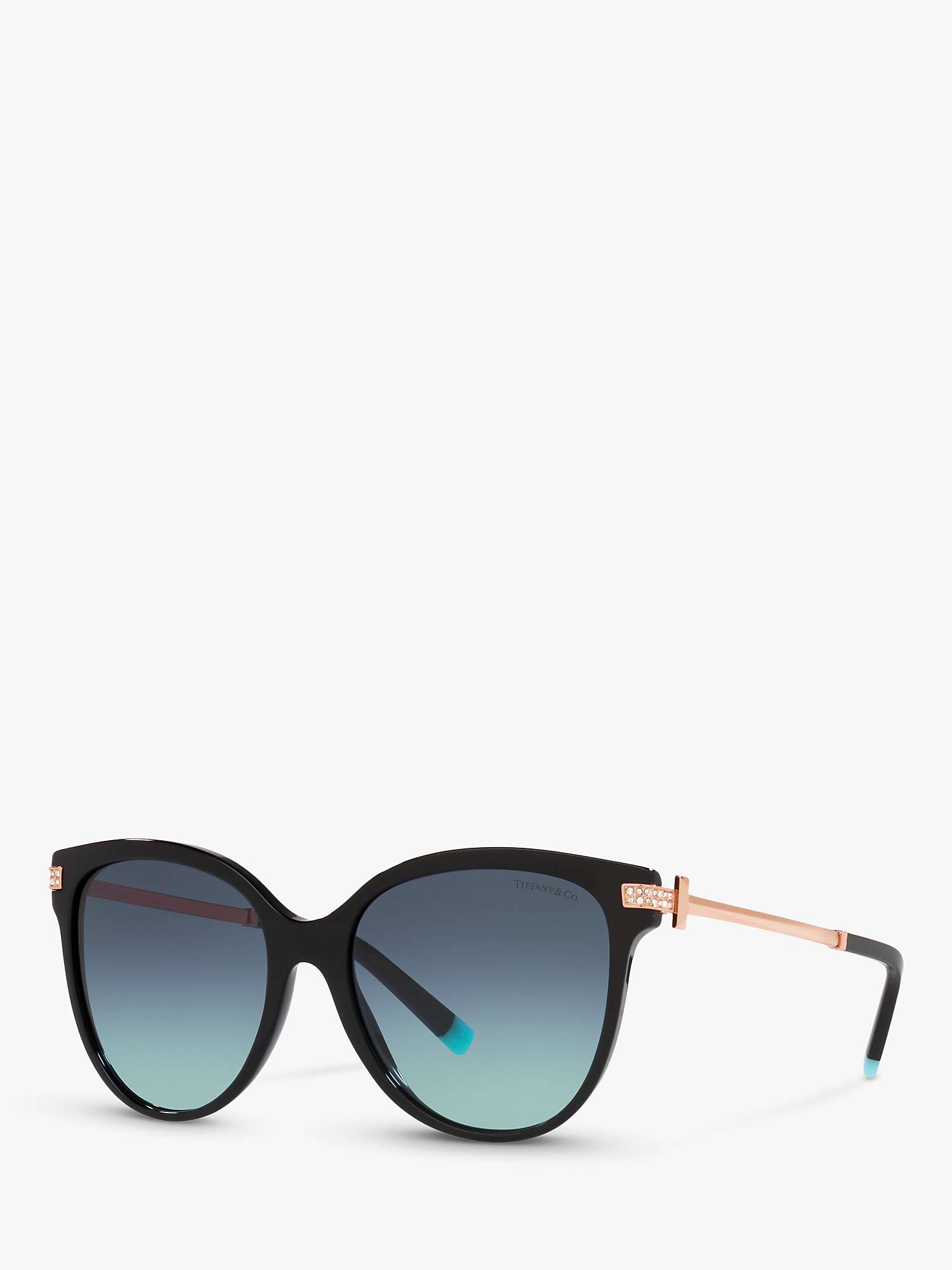 Buy Tiffany & Co TF4193B Women's Oval Sunglasses, Black/Blue Gradient Online at johnlewis.com
