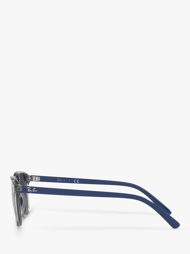 Ray-Ban Junior RJ9093S Unisex Square Sunglasses, Transparent Blue/Grey