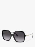 Burberry BE4324 Women's Isabella Square Sunglasses, Black/Grey Gradient