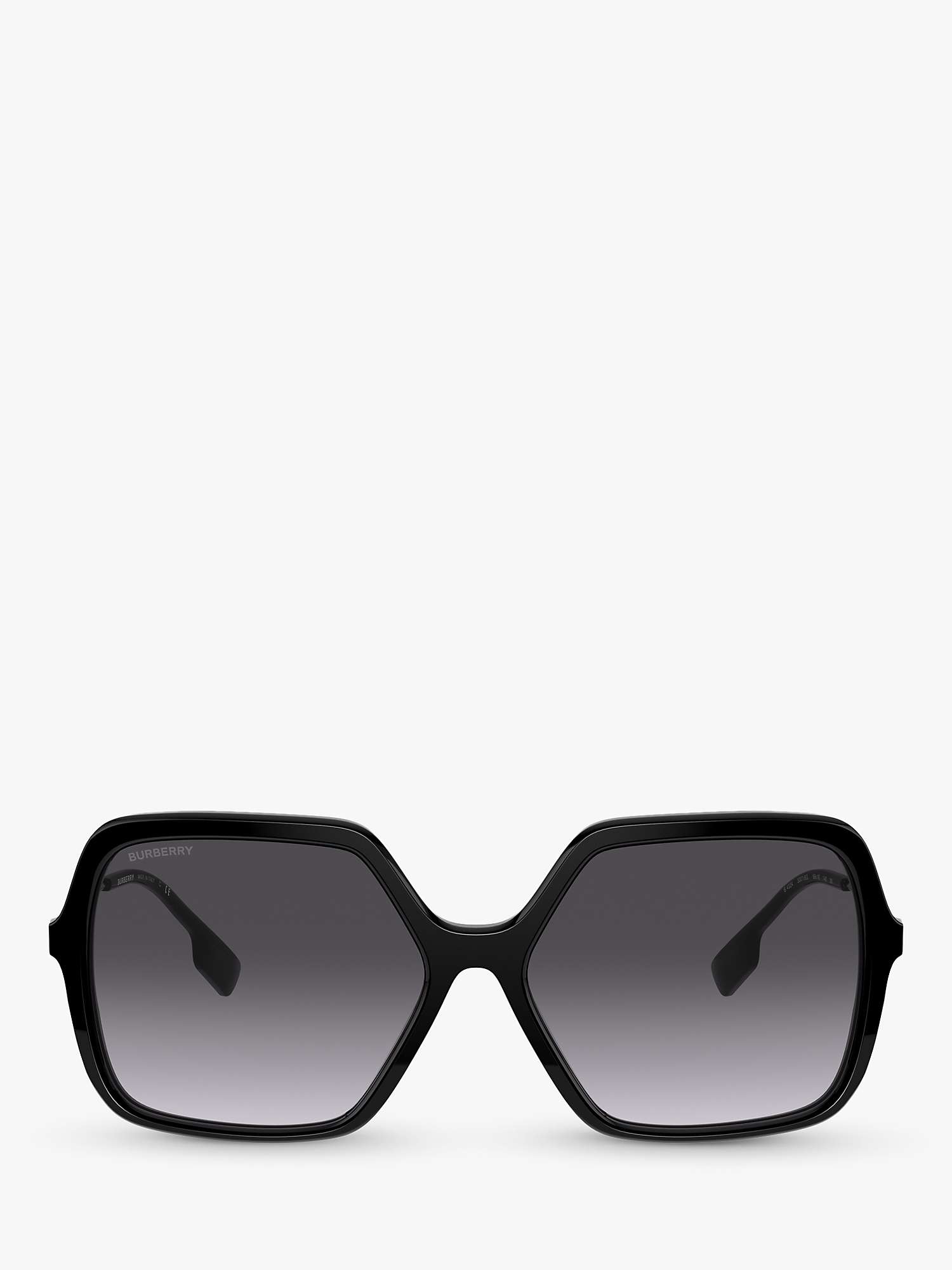 Burberry BE4324 Women's Isabella Square Sunglasses, Black/Grey Gradient ...