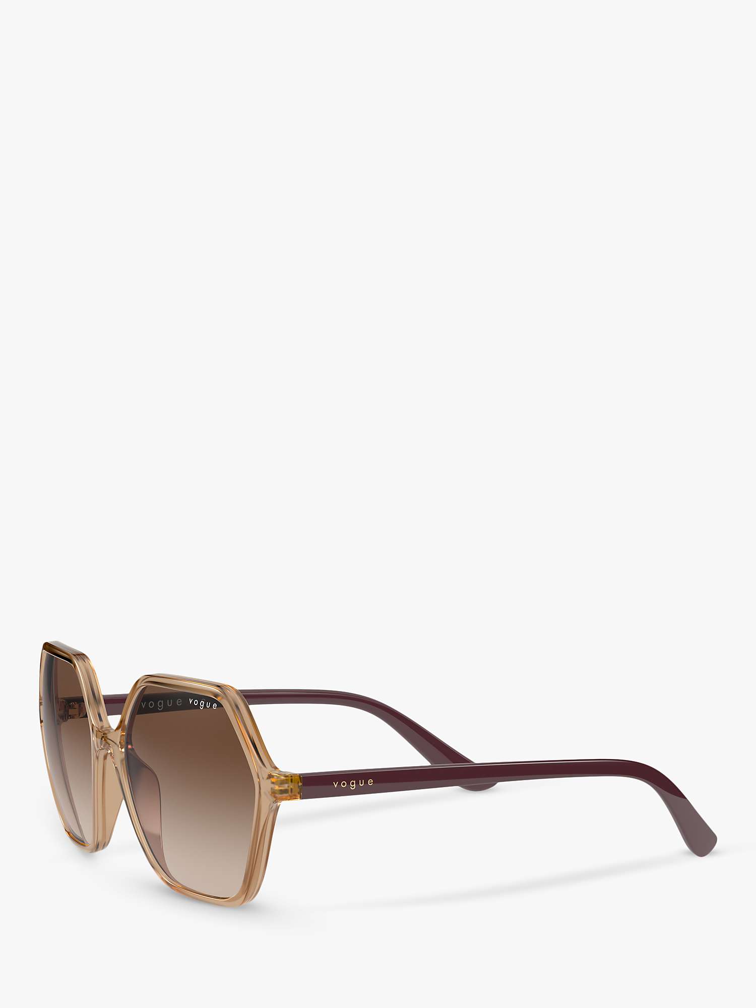 Buy Vogue VO5361S Women's Irregular Sunglasses, Transparent Caramel/Brown Gradient Online at johnlewis.com
