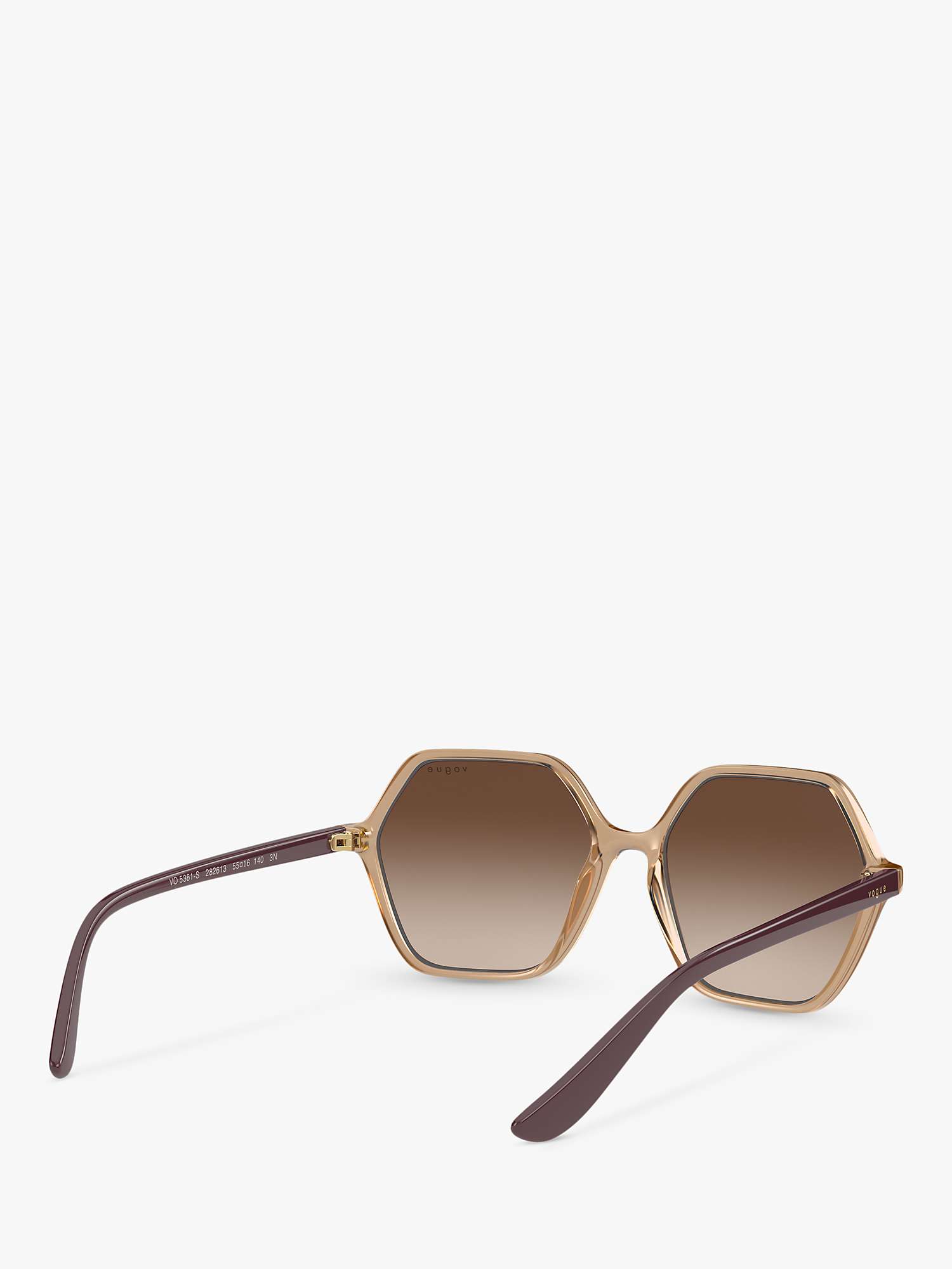 Buy Vogue VO5361S Women's Irregular Sunglasses, Transparent Caramel/Brown Gradient Online at johnlewis.com