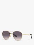 Ralph Lauren RA4135 Women's Round Sunglasses, Shiny Gold