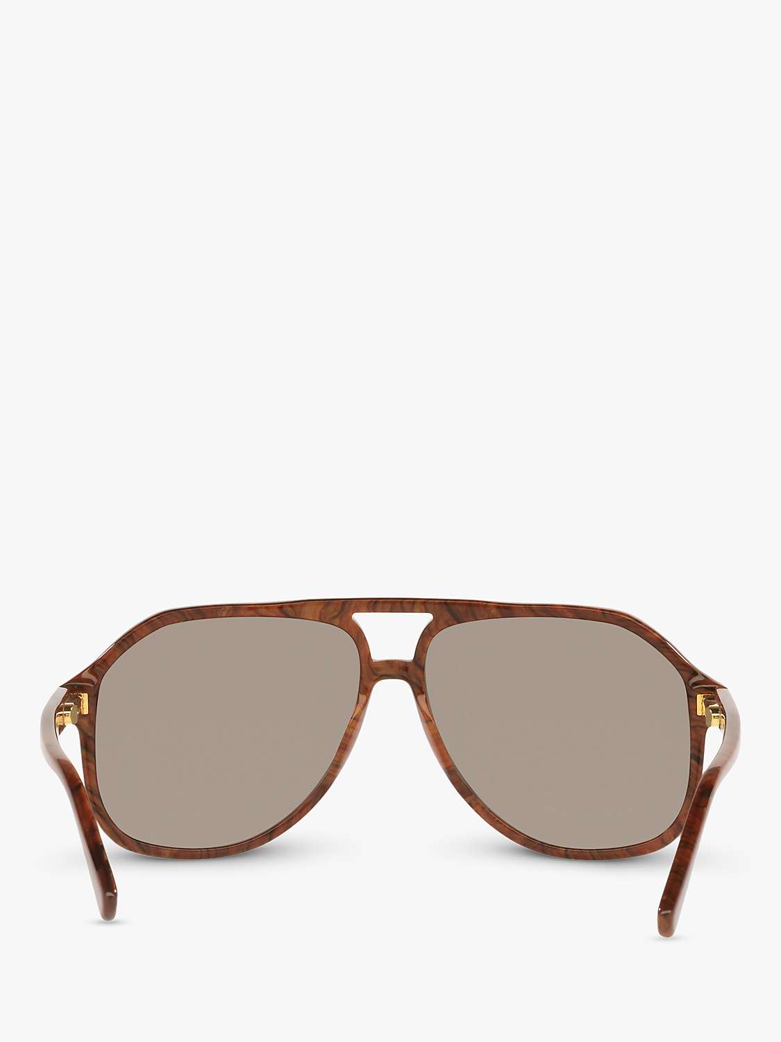 Buy Gucci GG1042S Men's Aviator Sunglasses, Blue Brown/Grey Online at johnlewis.com