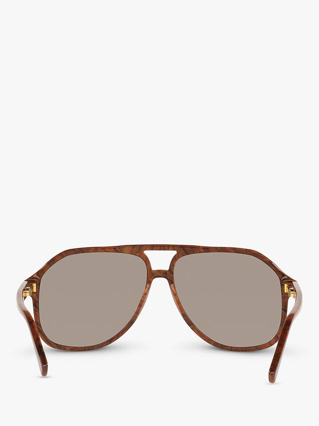 Gucci GG1042S Men's Aviator Sunglasses, Blue Brown/Grey