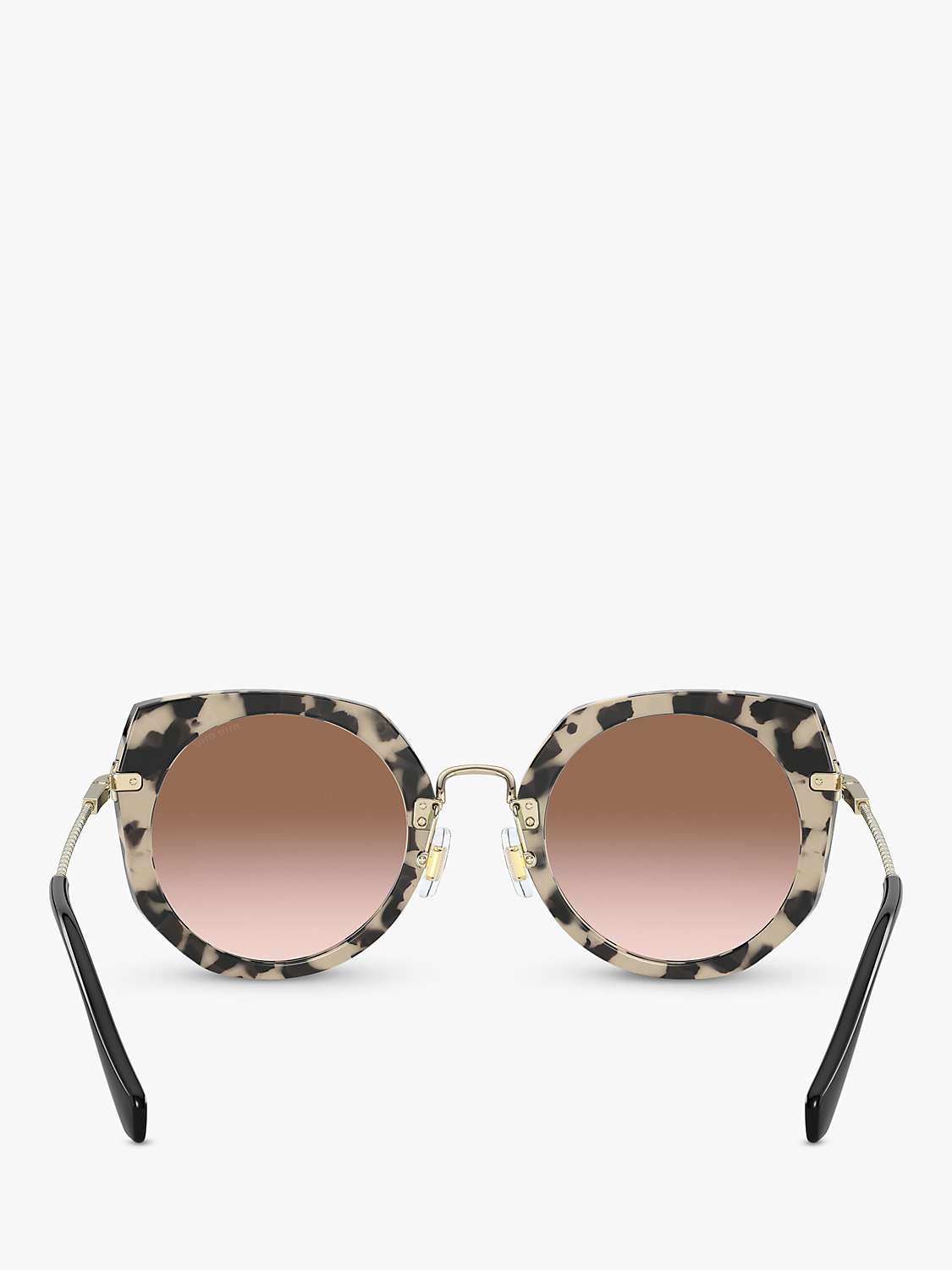 Miu Miu MU 02XS Women's Oval Sunglasses, Pink Havana/Pink Gradient at ...