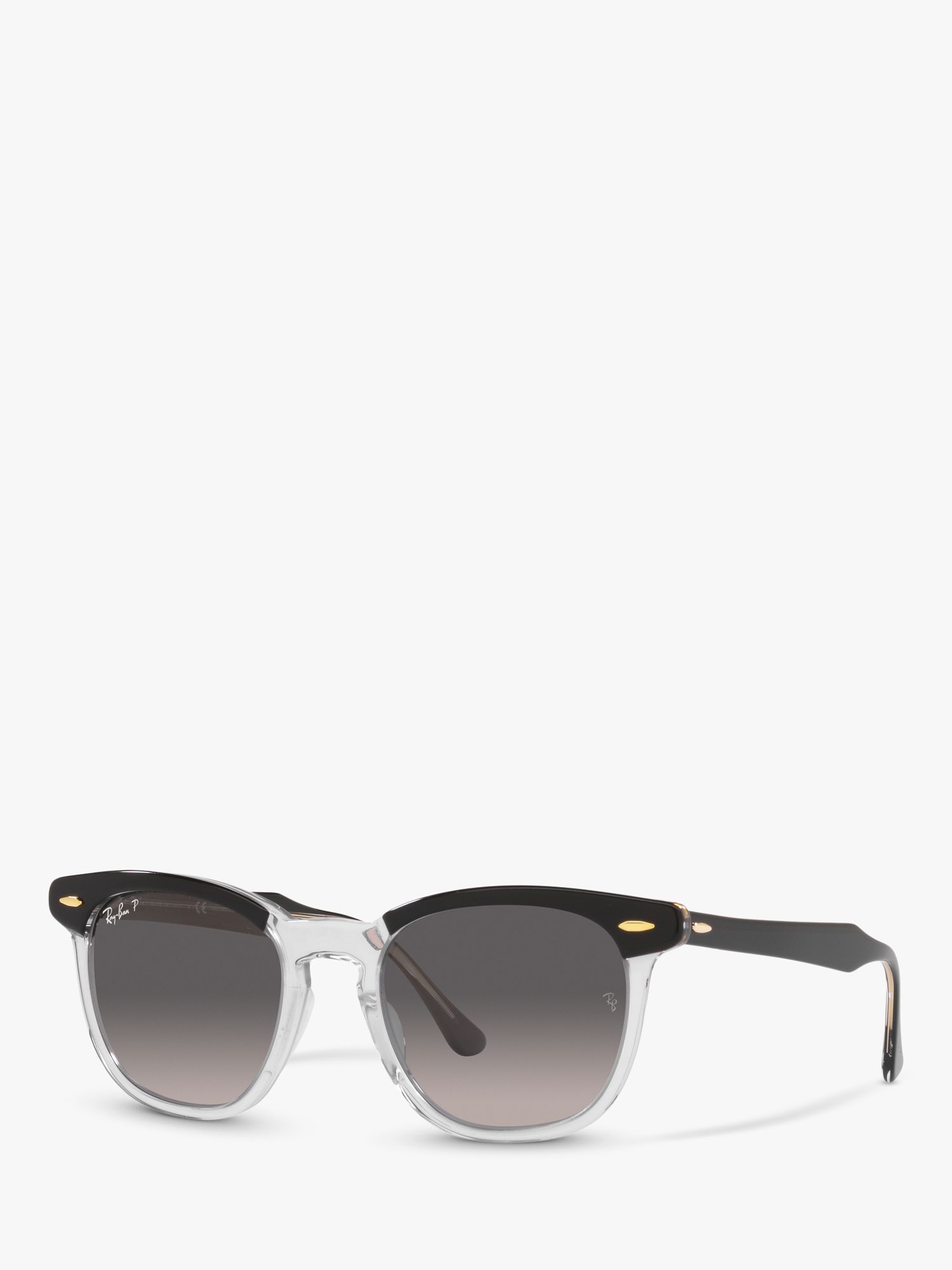 Buy Ray-Ban RB2298 Unisex Polarised Hawkeye Sunglasses, Black Transparent/Grey Online at johnlewis.com