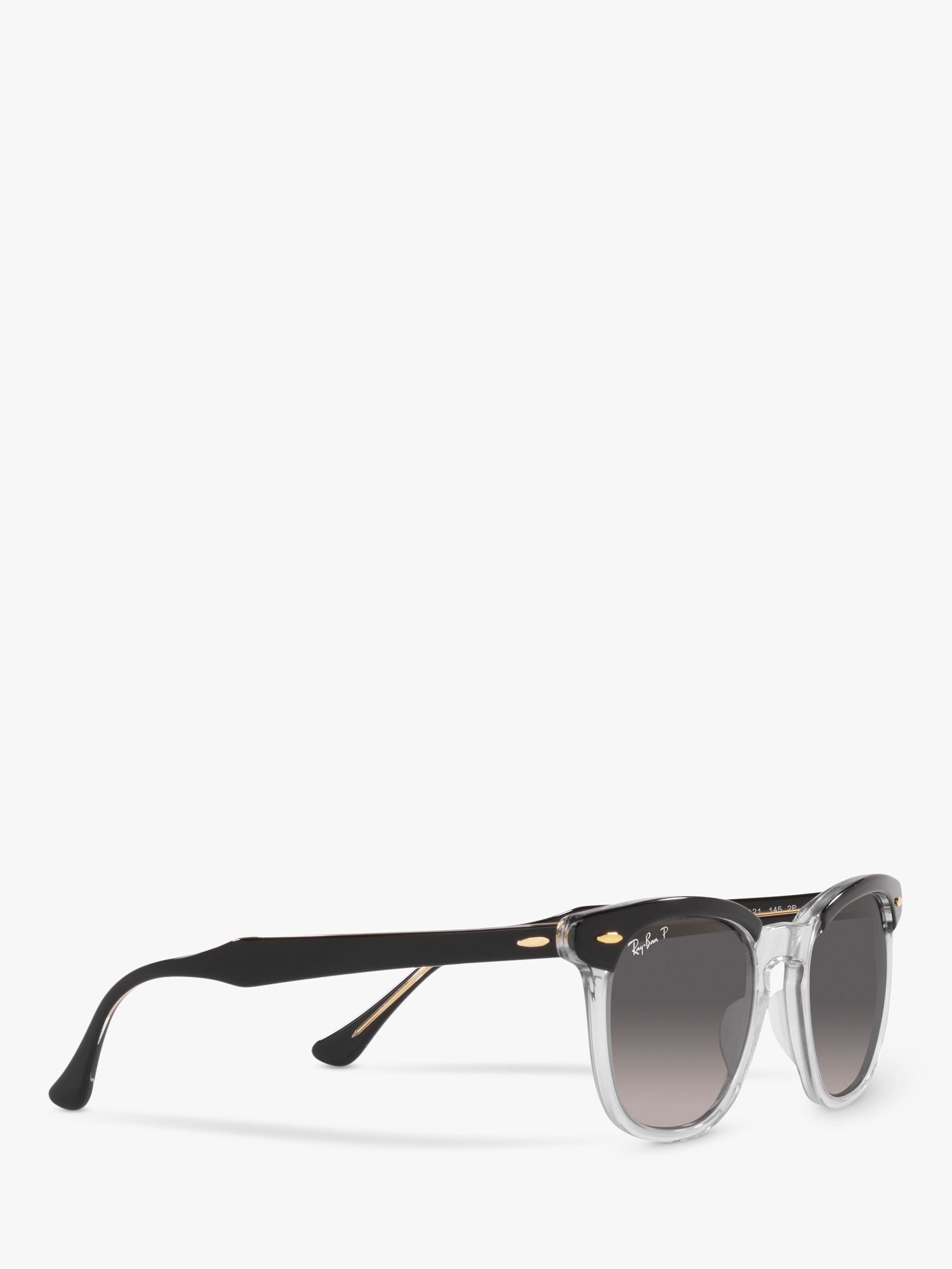 Buy Ray-Ban RB2298 Unisex Polarised Hawkeye Sunglasses, Black Transparent/Grey Online at johnlewis.com