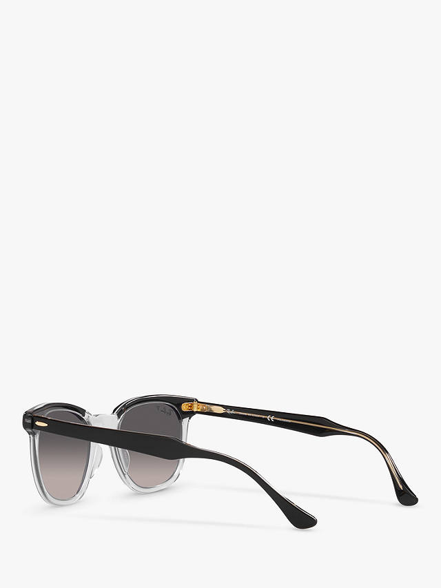 Ray-Ban RB2298 Unisex Polarised Hawkeye Sunglasses, Black Transparent/Grey