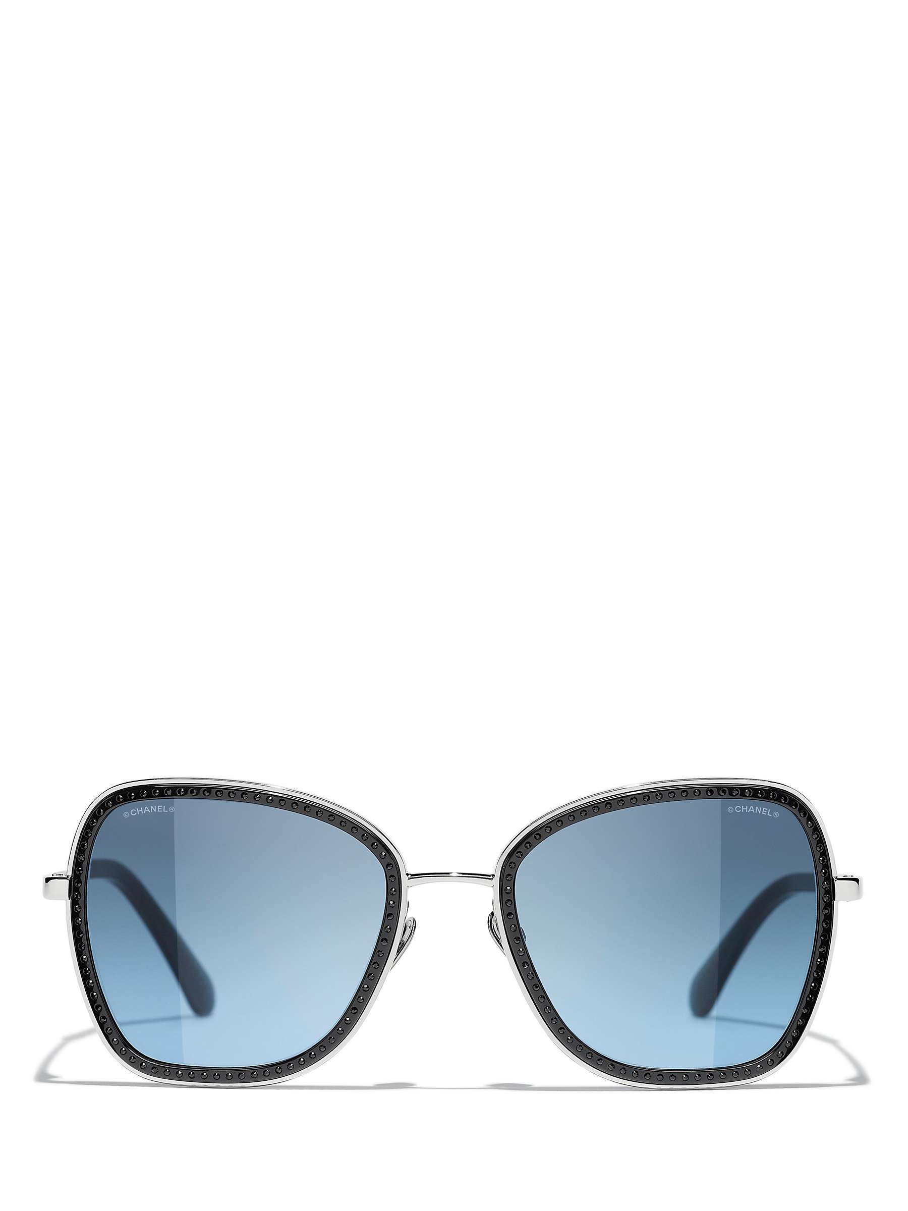 Buy CHANEL Irregular Sunglasses CH4277B Silver/Blue Gradient Online at johnlewis.com