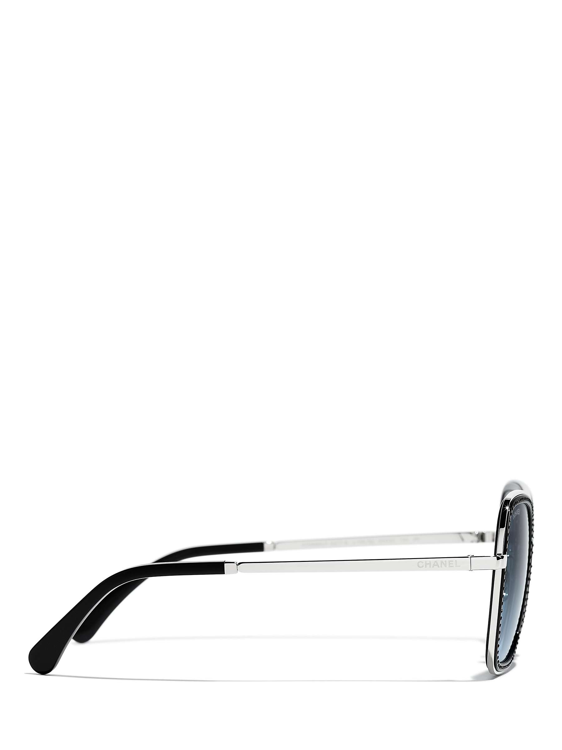 Buy CHANEL Irregular Sunglasses CH4277B Silver/Blue Gradient Online at johnlewis.com