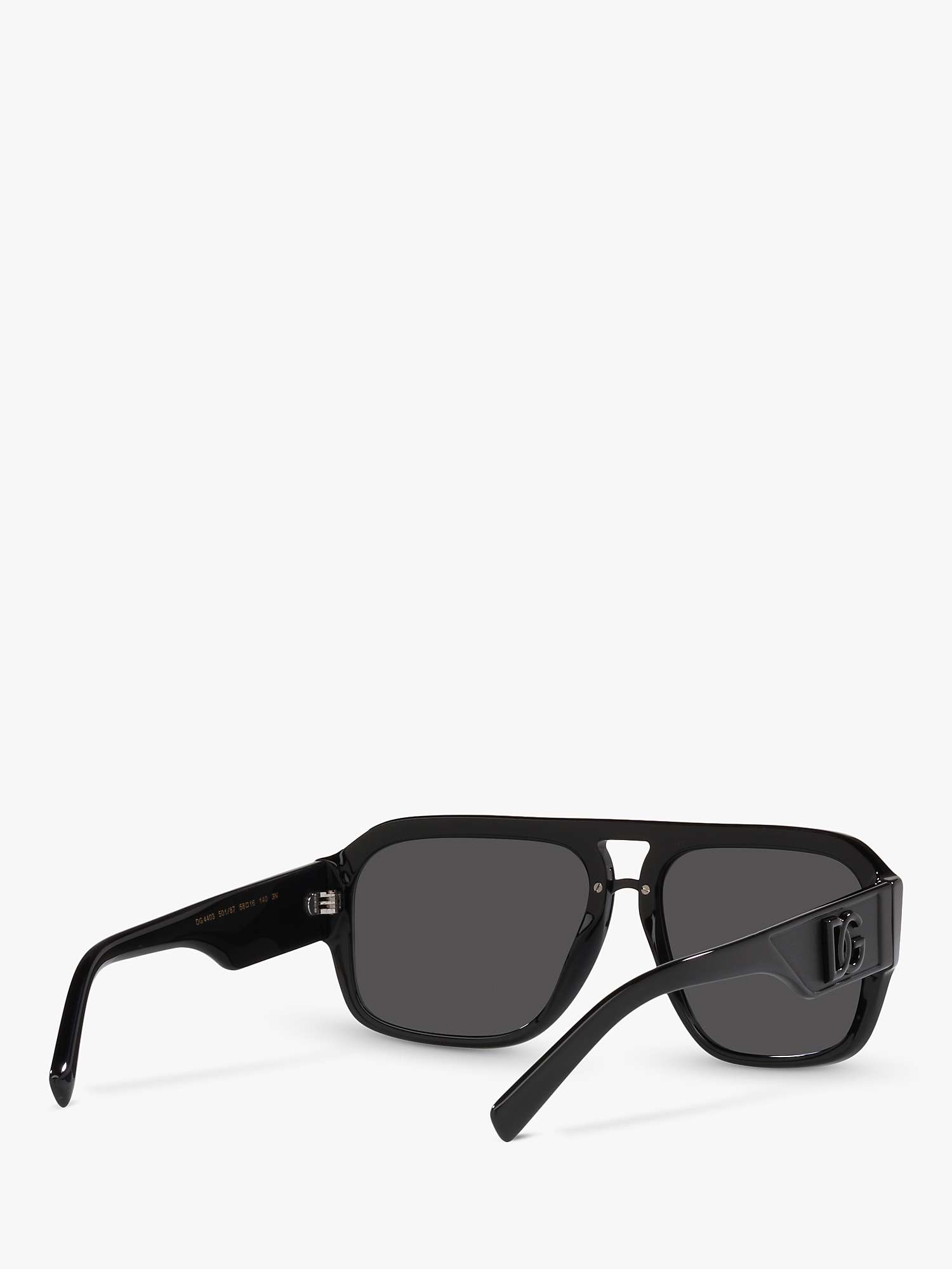 Buy Dolce & Gabbana DG4403 Men's Aviator Sunglasses, Black/Grey Online at johnlewis.com