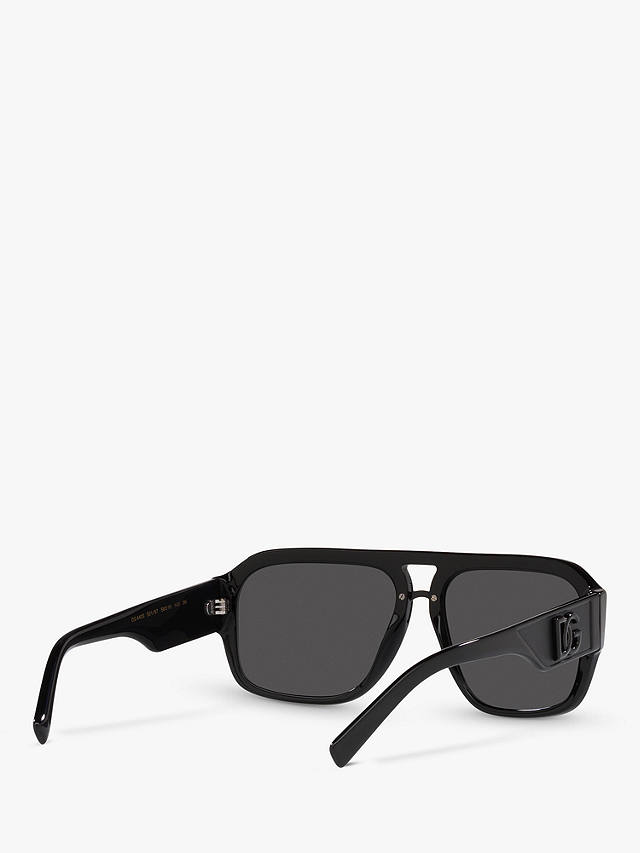 Dolce & Gabbana DG4403 Men's Aviator Sunglasses, Black/Grey