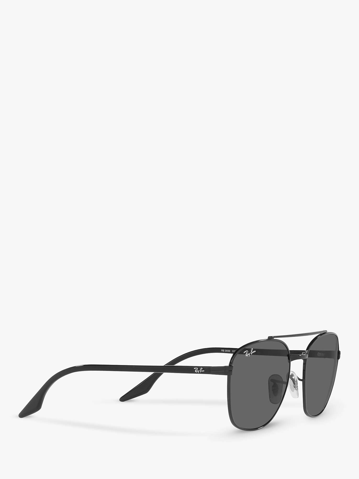 Ray-Ban RB3688 Unisex Square Sunglasses, Black/Grey at John Lewis & Partners