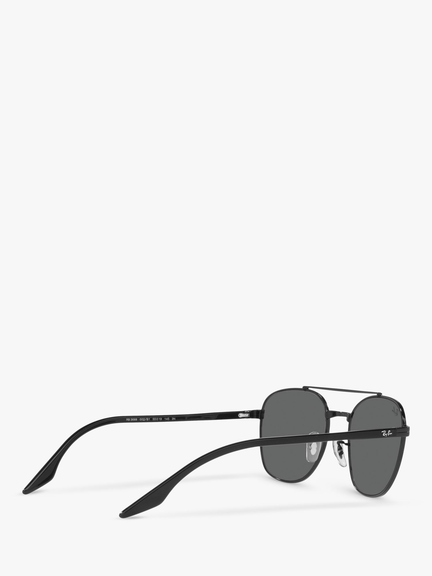 Buy Ray-Ban RB3688 Unisex Square Sunglasses, Black/Grey Online at johnlewis.com