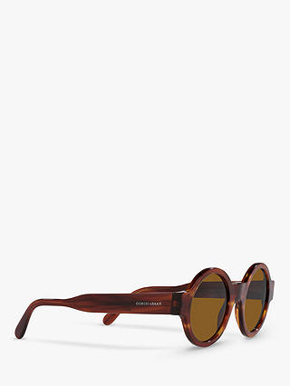Giorgio Armani AR 903M Women's Round Sunglasses, Striped Havana/Brown
