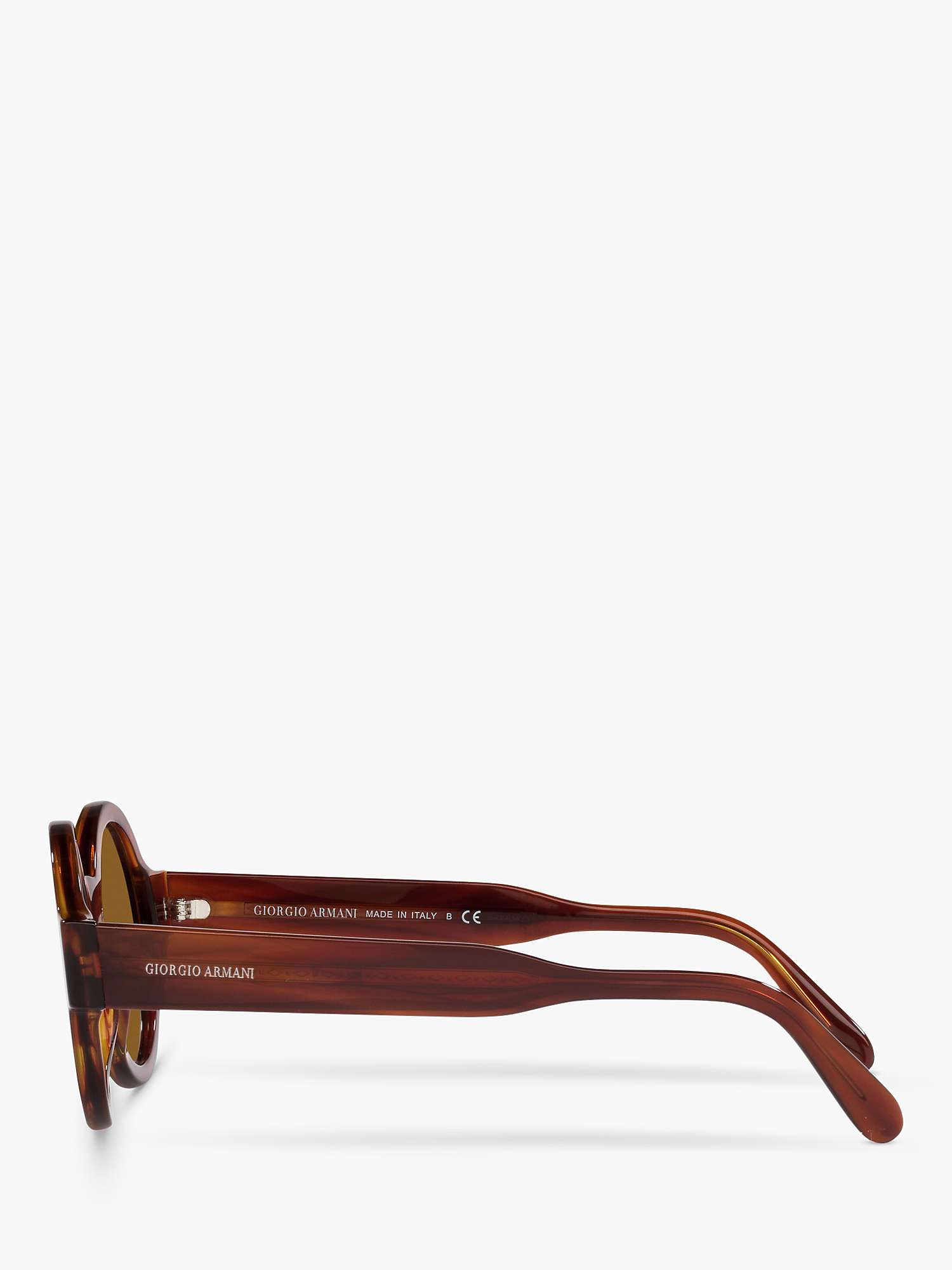 Buy Giorgio Armani AR 903M Women's Round Sunglasses, Striped Havana/Brown Online at johnlewis.com
