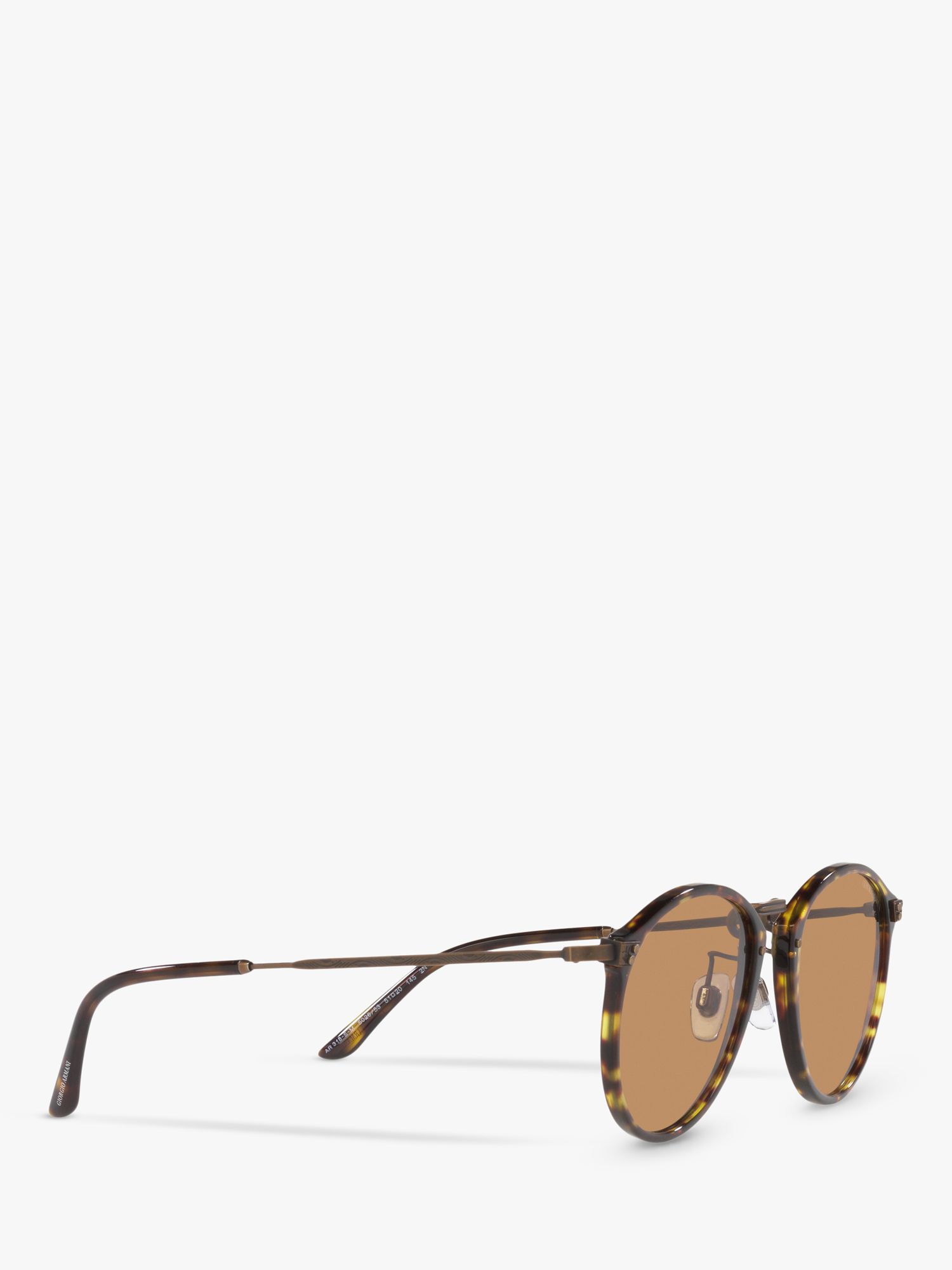 Giorgio Armani AR 318SM Men's Oval Sunglasses, Tortoise/Brown at John Lewis  & Partners