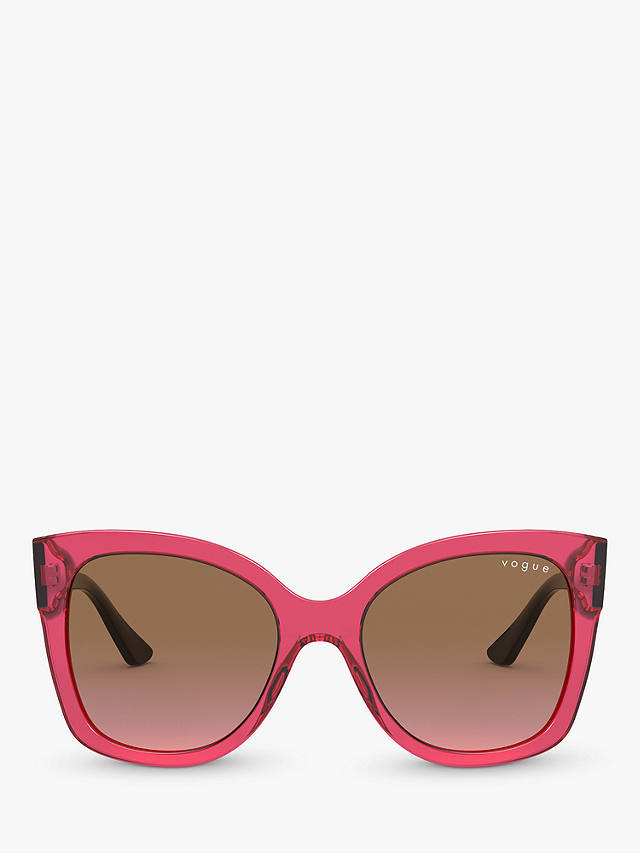 Vogue VO5338S Women's Square Sunglasses, Transparent Cherry/Multi Gradient