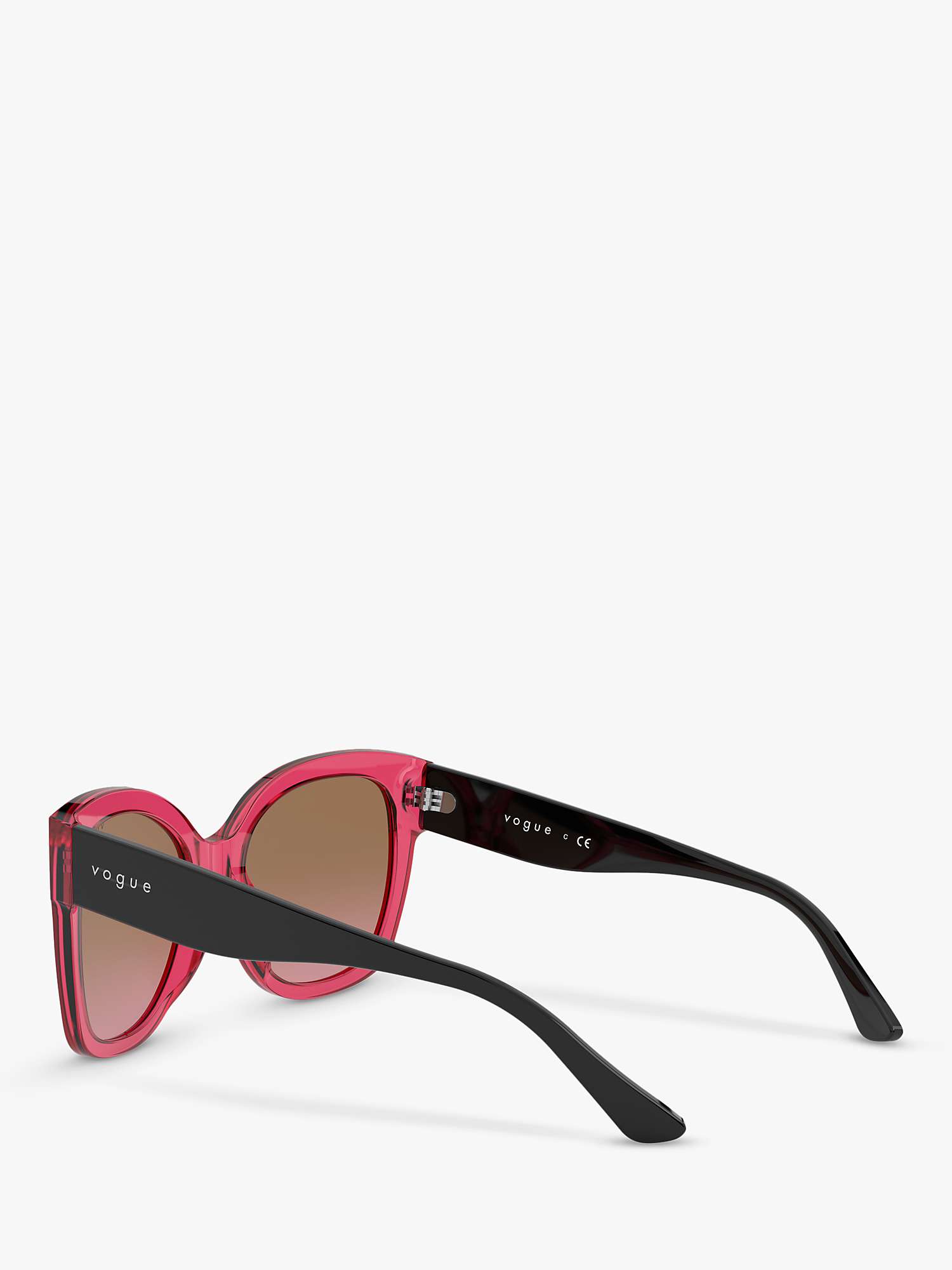 Buy Vogue VO5338S Women's Square Sunglasses, Transparent Cherry/Multi Gradient Online at johnlewis.com