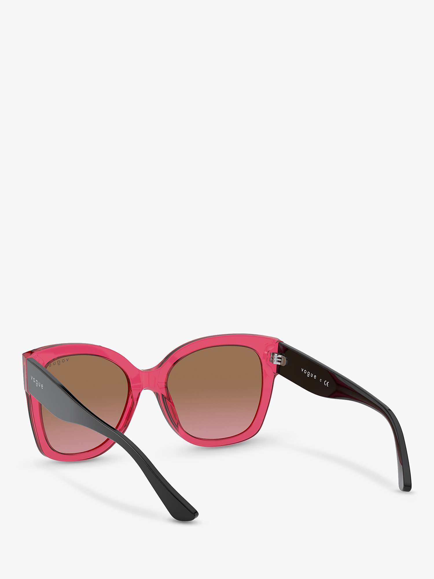 Buy Vogue VO5338S Women's Square Sunglasses, Transparent Cherry/Multi Gradient Online at johnlewis.com
