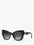 Dolce & Gabbana DG4405 Women's Butterfly Sunglasses, Black/Grey Gradient