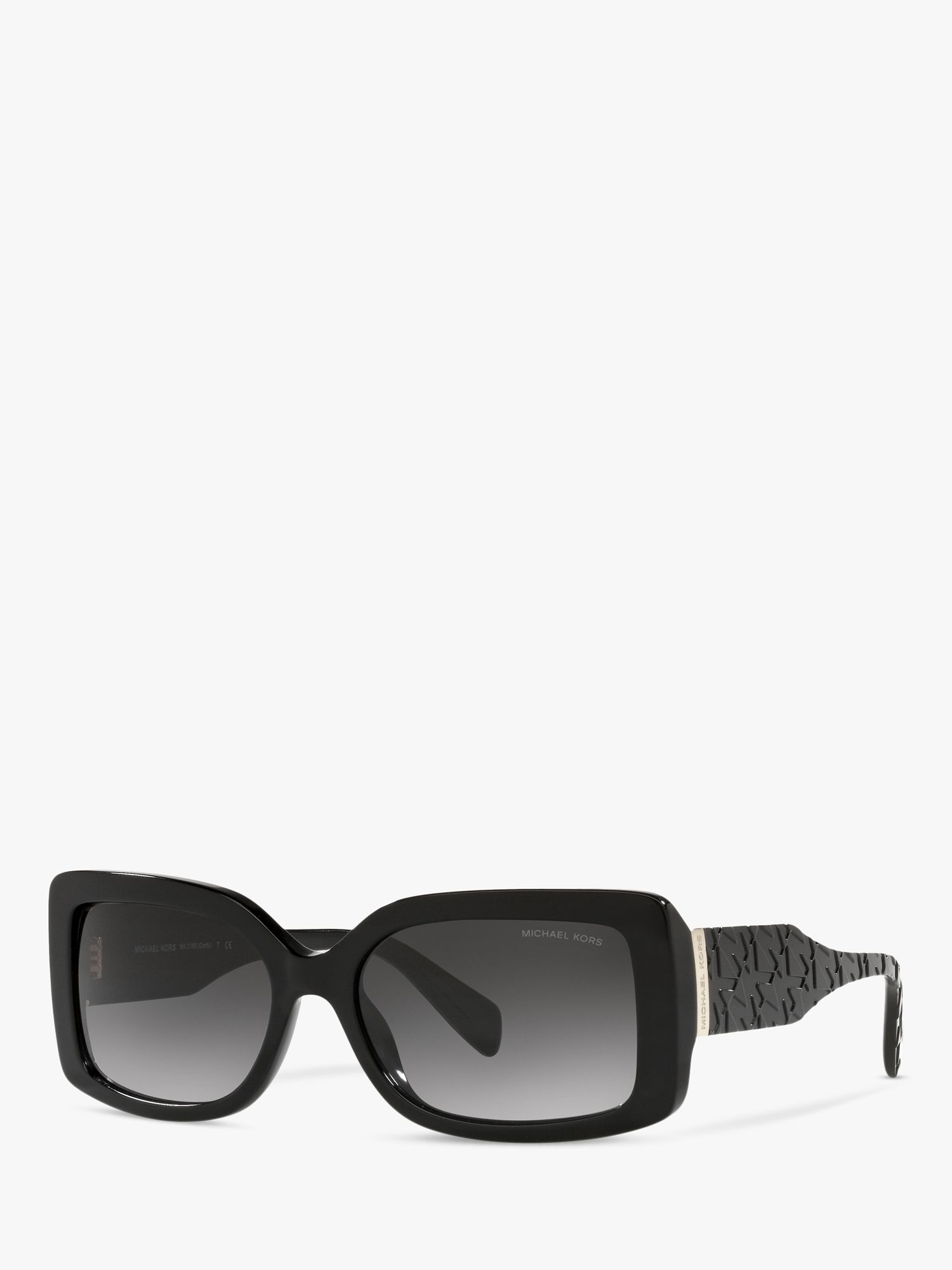 Michael Kors MK2165 Women's Corfu Rectangular Sunglasses, Black/Grey ...