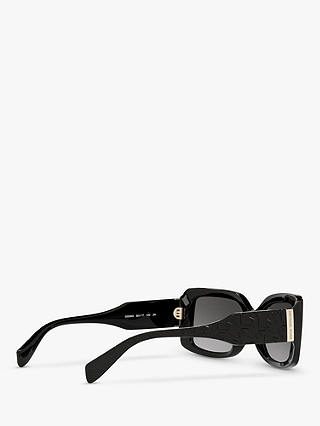 Michael Kors MK2165 Women's Corfu Rectangular Sunglasses, Black/Grey Gradient