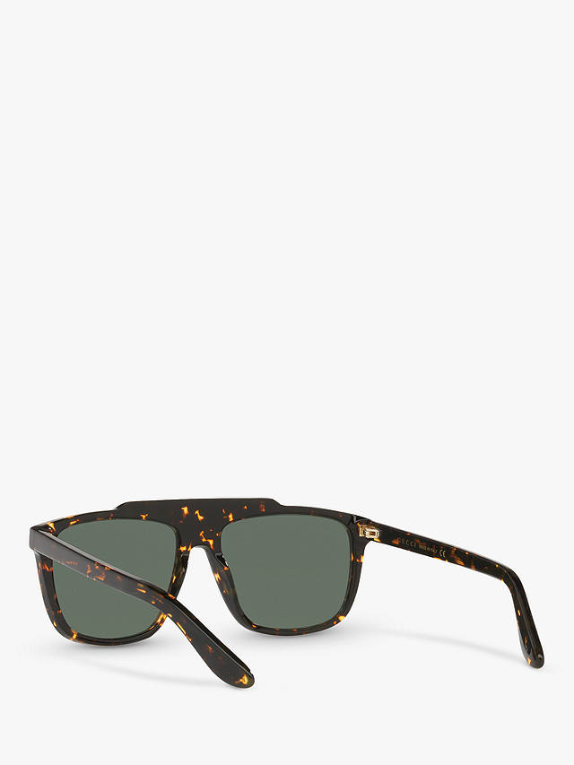 Gucci GG1039S Men's Aviator Sunglasses, Tortoise/Grey