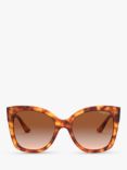 Vogue VO5338S Women's Cat's Eye Sunglasses, Yellow Havana/Brown Gradient