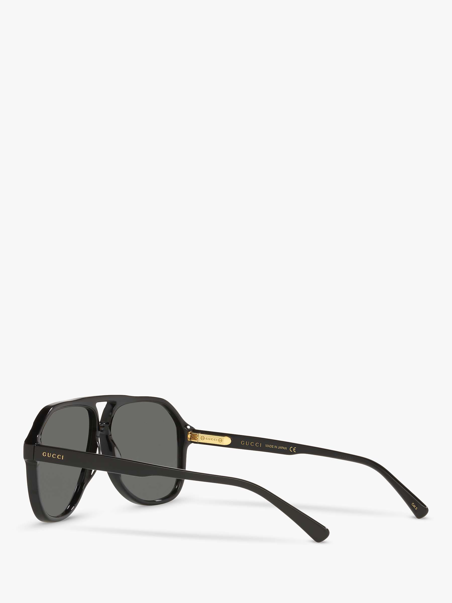 Buy Gucci GG1042S Men's Aviator Sunglasses, Black/Grey Online at johnlewis.com