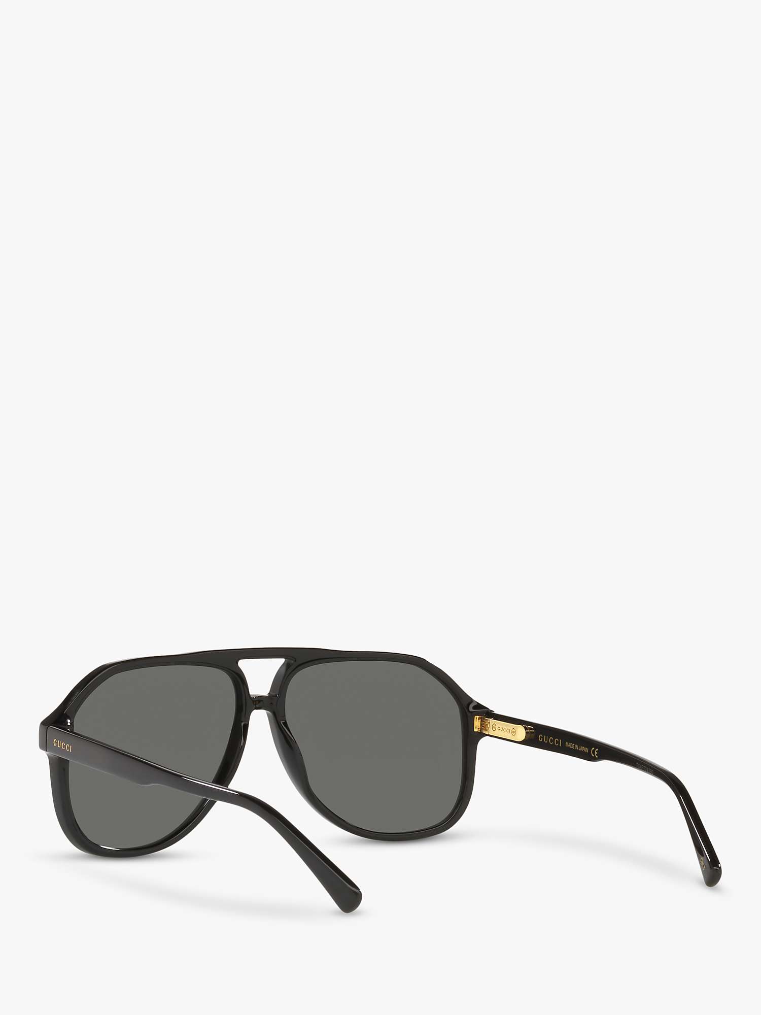 Buy Gucci GG1042S Men's Aviator Sunglasses, Black/Grey Online at johnlewis.com
