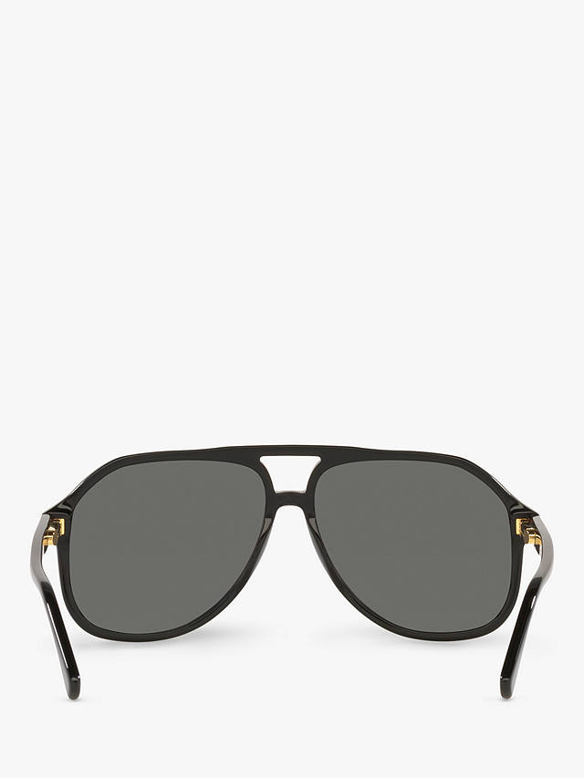 Gucci GG1042S Men's Aviator Sunglasses, Black/Grey
